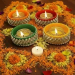 diamond bangle diya tea light – diwali decorative t light holder (assorted colors)